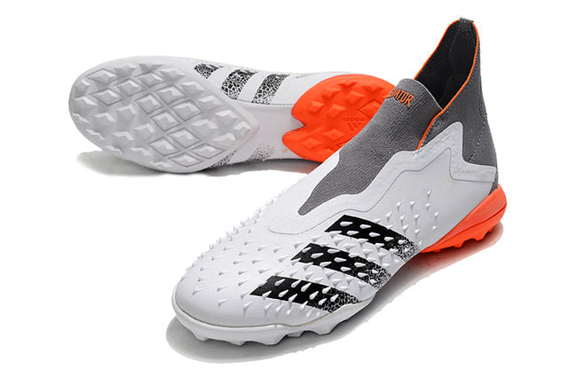 Predator Freak + FG Gray/White/Orange High Top Soccer Cleats