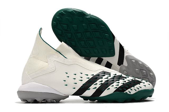 Predator Freak + FG White/Green High Top Soccer Cleats