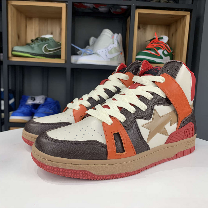 A Bathing Ape Bape Sta "93 Hi Red Orange Light Sand"