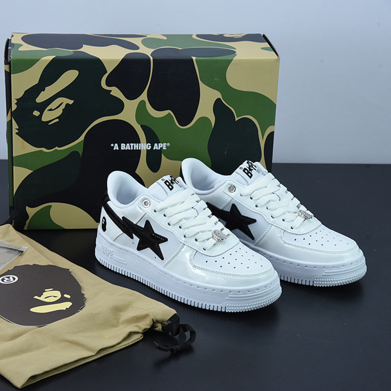 A Bathing Ape Bape Low "Black/White"