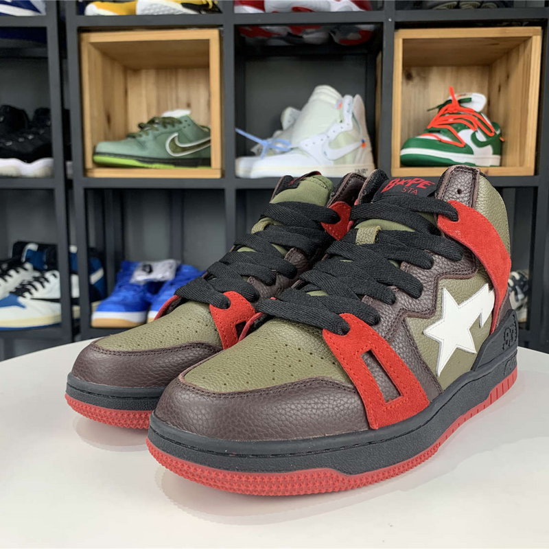 A Bathing Ape Bape Sta "93 Hi Khaki Green"