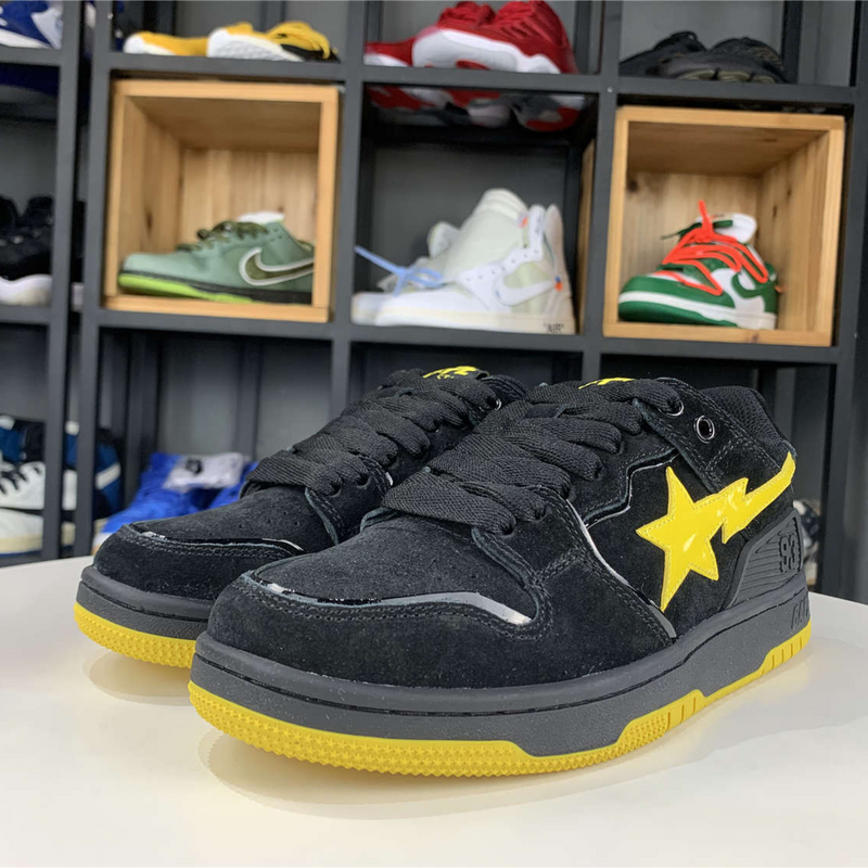 A Bathing Ape Sk8 Sta "Black Electric Yellow"