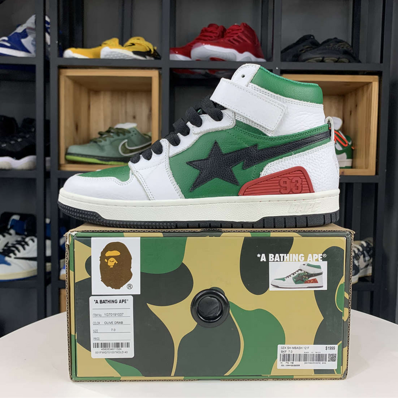 A Bathing Ape Bape SK8 "Sta White Green"