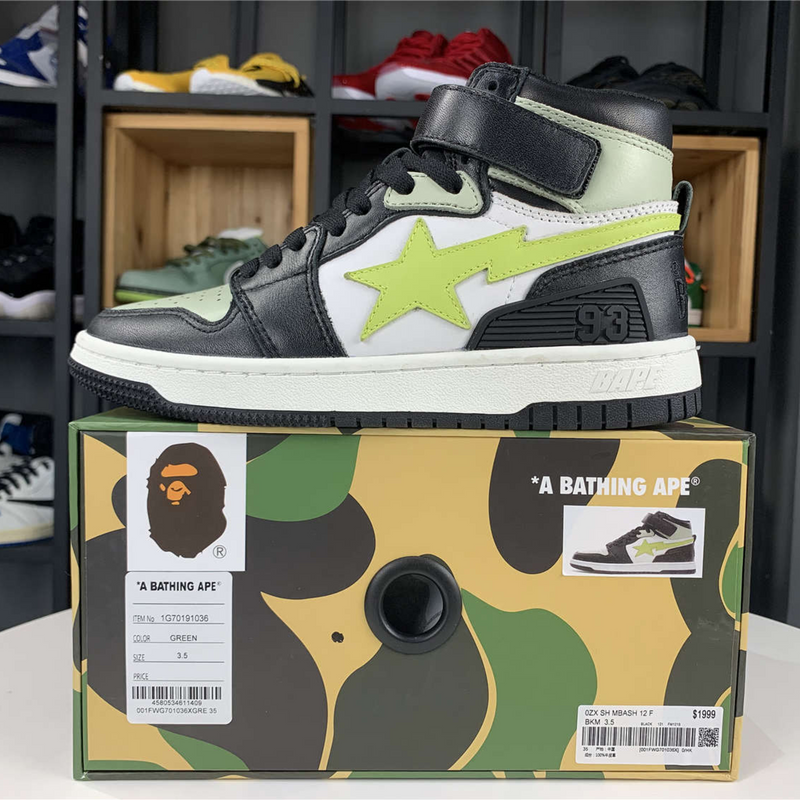 A Bathing Ape Block Sta High "Black Lime"