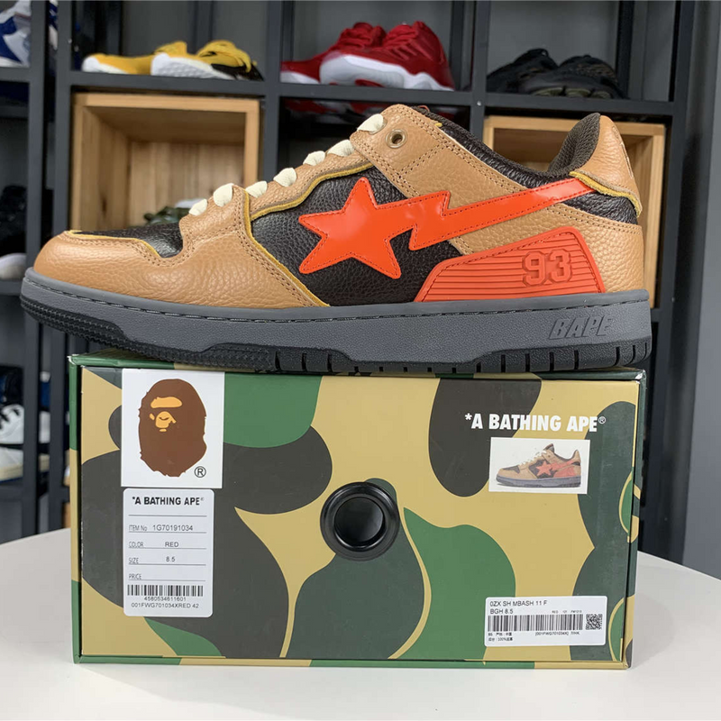 A Bathing Ape Bape SK8 Sta "Brown Orange"