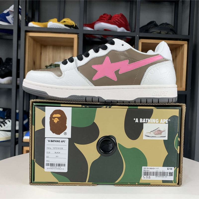 A Bathing Ape Bape Court Sta "Brown Pink"