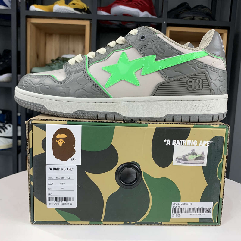 A Bathing Ape Bape SK8 Sta "Grey Green"