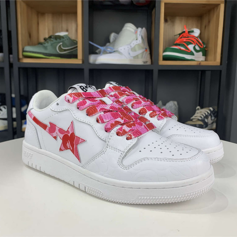 A Bathing Ape Bape Sta Low "White ABC Camo Pink"