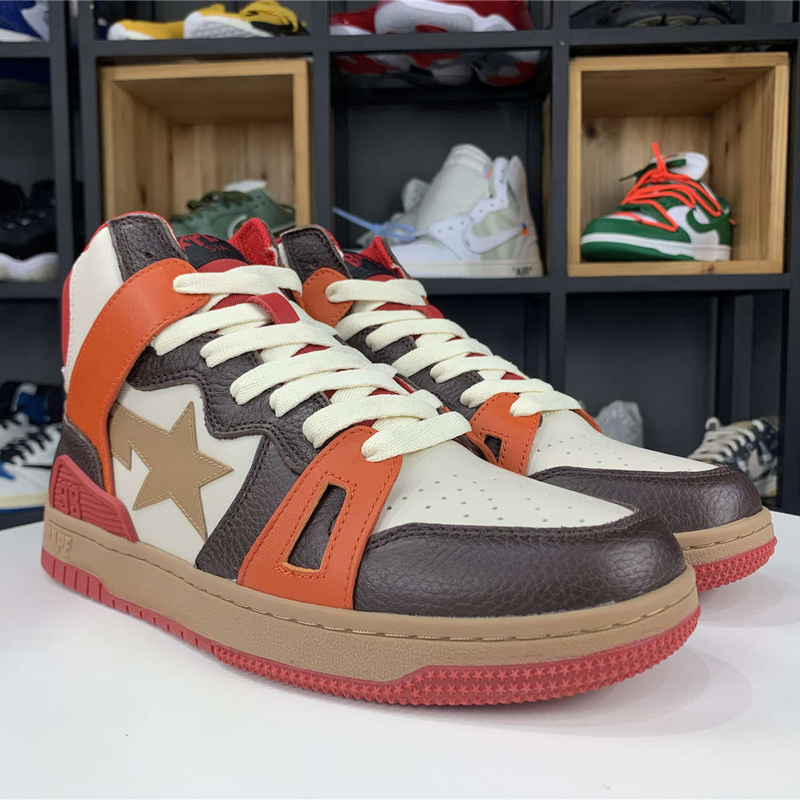 A Bathing Ape Bape Sta "93 Hi Red Orange Light Sand"