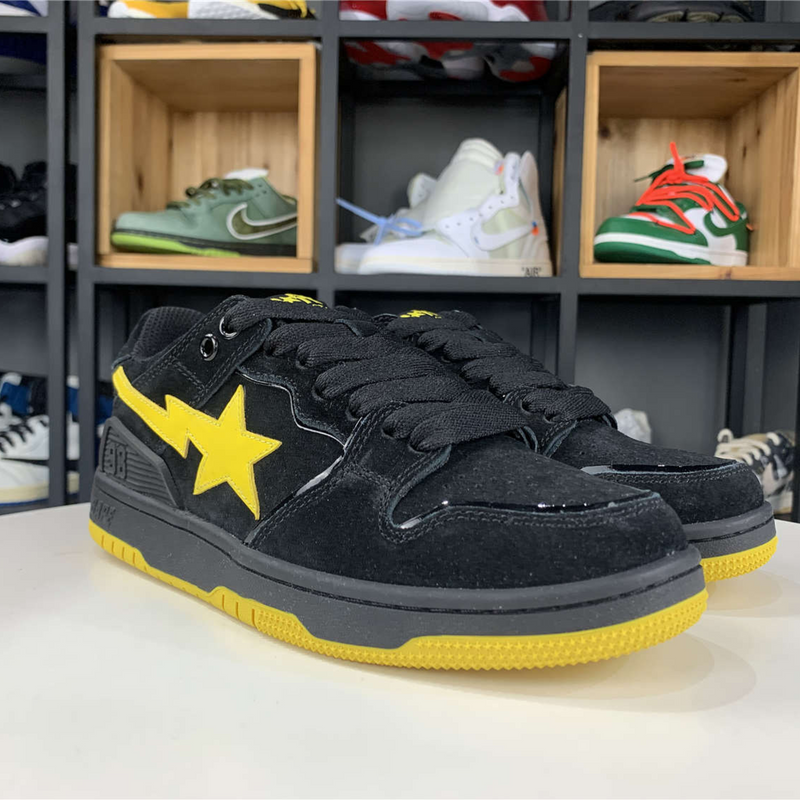 A Bathing Ape Sk8 Sta "Black Electric Yellow"