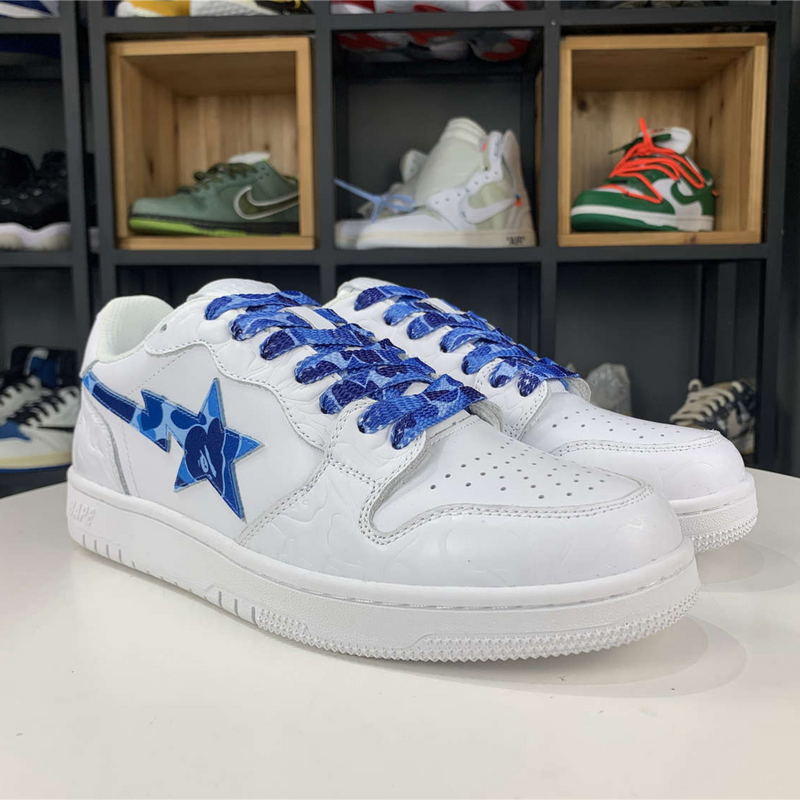 A Bathing Ape Bape Sta Low "White ABC Camo Blue"