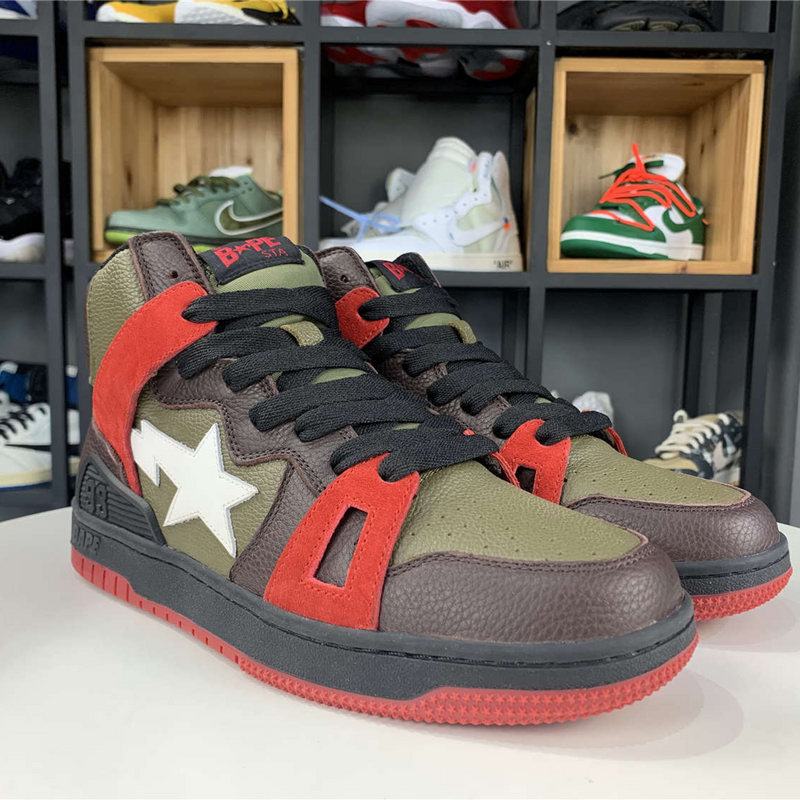 A Bathing Ape Bape Sta "93 Hi Khaki Green"