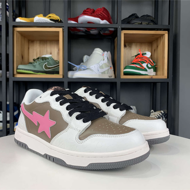 A Bathing Ape Bape Court Sta "Brown Pink"