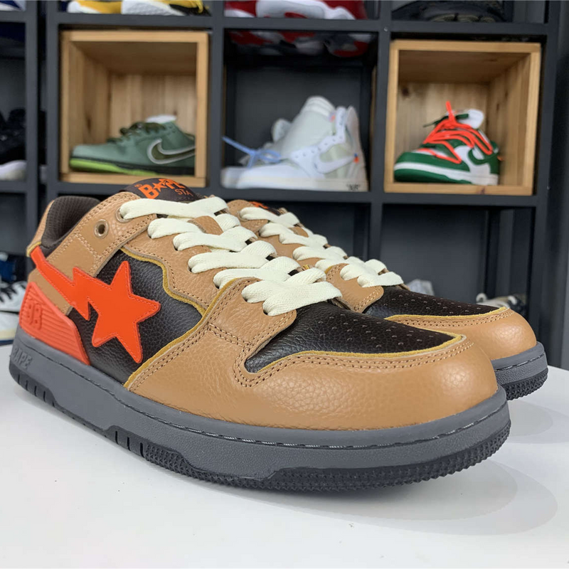 A Bathing Ape Bape SK8 Sta "Brown Orange"