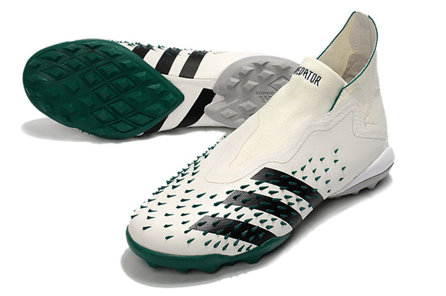 Predator Freak + FG White/Green High Top Soccer Cleats