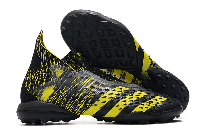 Predator Freak + FG Black/Yellow High Top Soccer Cleats