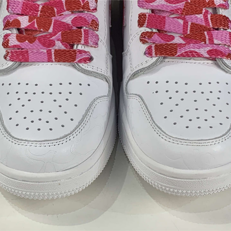 A Bathing Ape Bape Sta Low "White ABC Camo Pink"