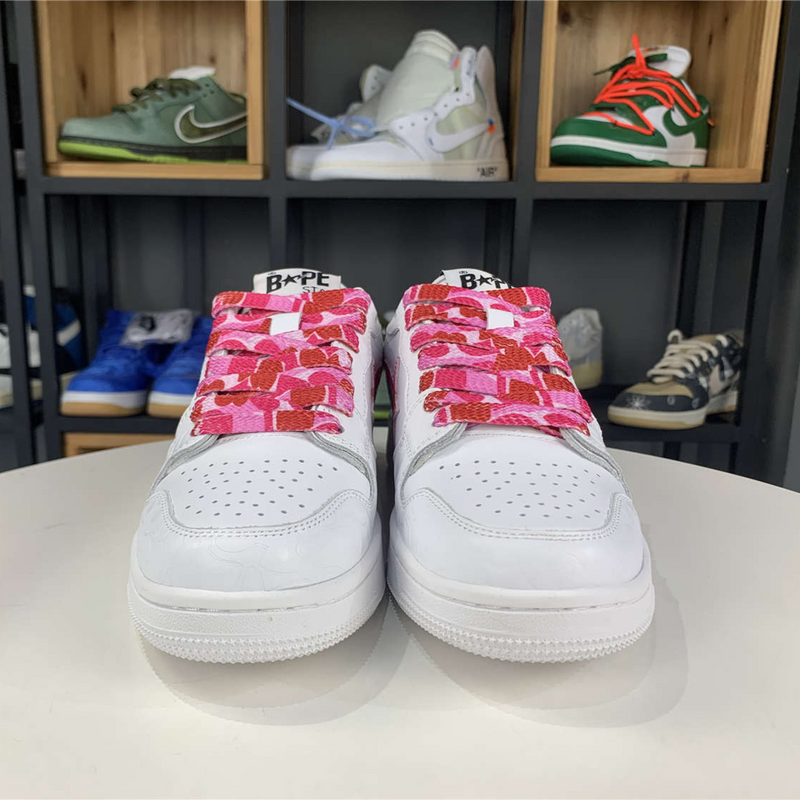 A Bathing Ape Bape Sta Low "White ABC Camo Pink"