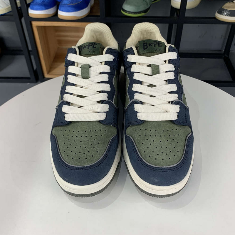 A Bathing Ape Bape SK8 Sta "Army Green Dark Blue"