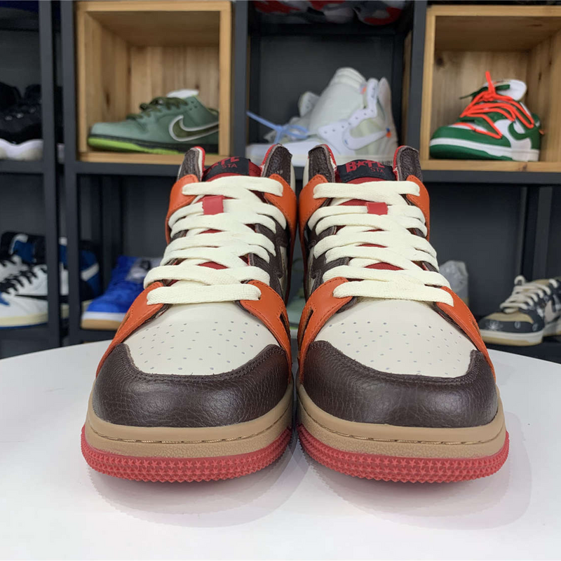 A Bathing Ape Bape Sta "93 Hi Red Orange Light Sand"