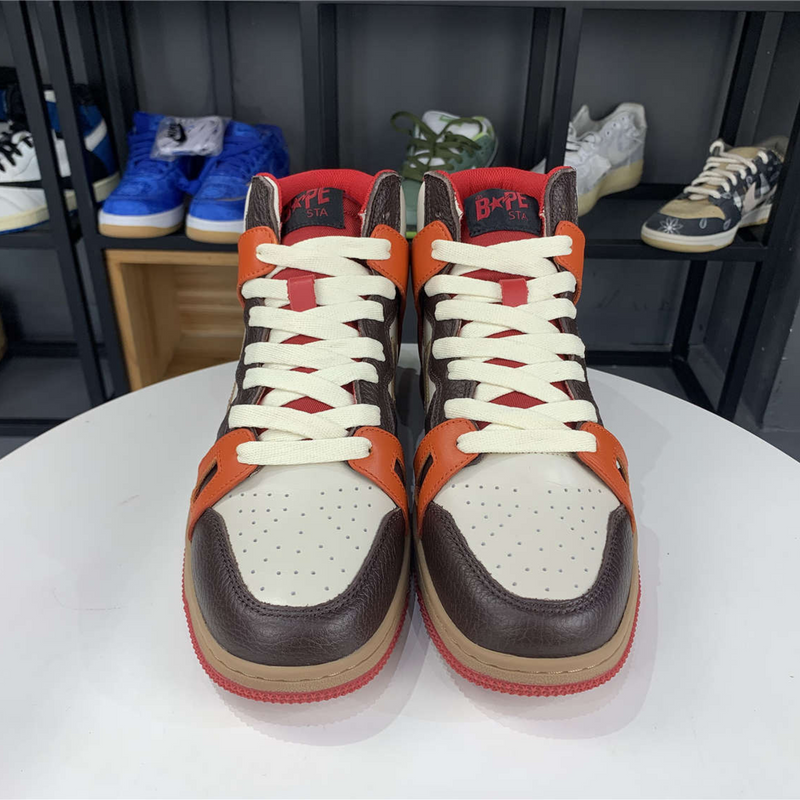 A Bathing Ape Bape Sta "93 Hi Red Orange Light Sand"