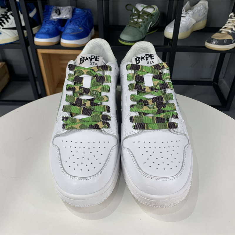 A Bathing Ape Bape Sta Low "White ABC Camo Green"