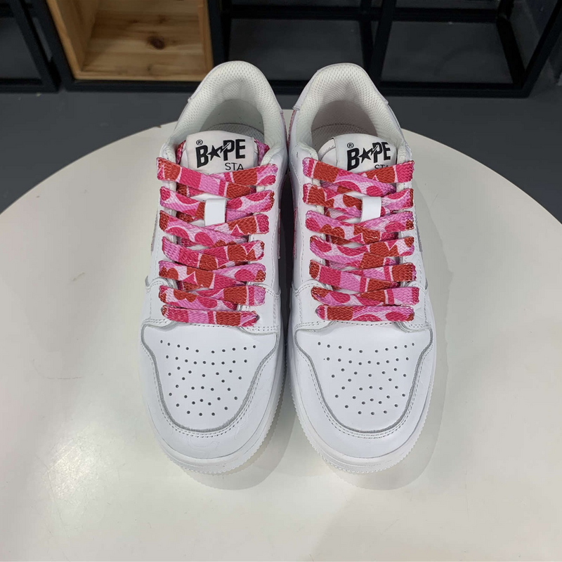 A Bathing Ape Bape Sta Low "White ABC Camo Pink"