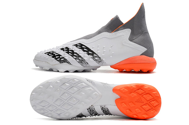 Predator Freak + FG Gray/White/Orange High Top Soccer Cleats