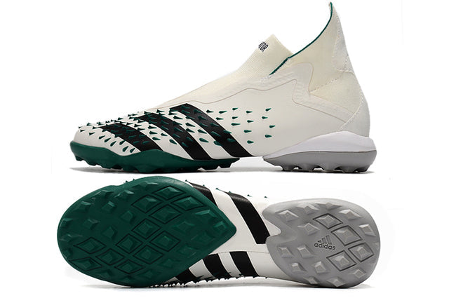 Predator Freak + FG White/Green High Top Soccer Cleats