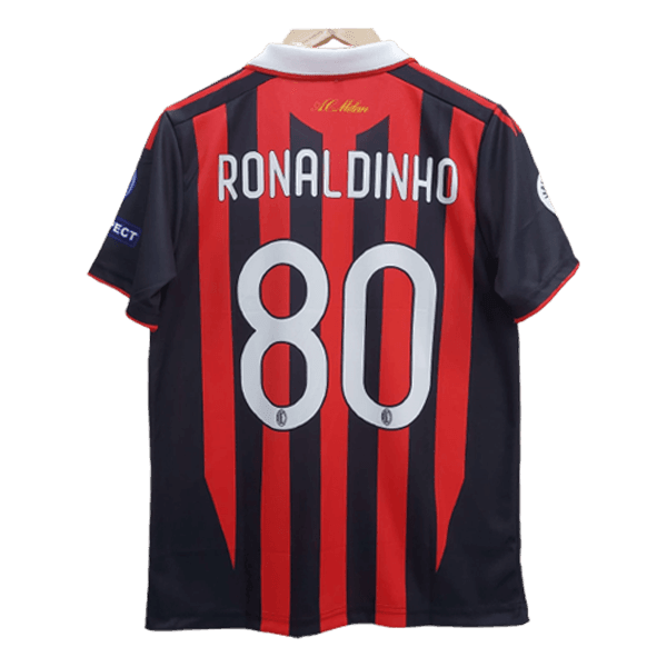 Ac Milan Ronaldinho Embroidery Retro Jersey  - Collection