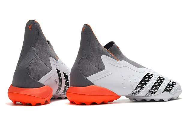 Predator Freak + FG Gray/White/Orange High Top Soccer Cleats