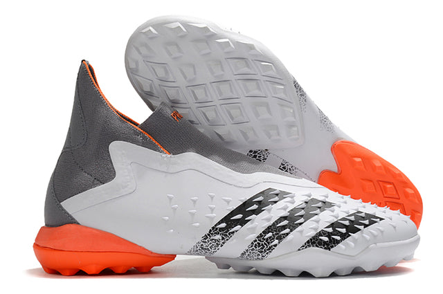 Predator Freak + FG Gray/White/Orange High Top Soccer Cleats