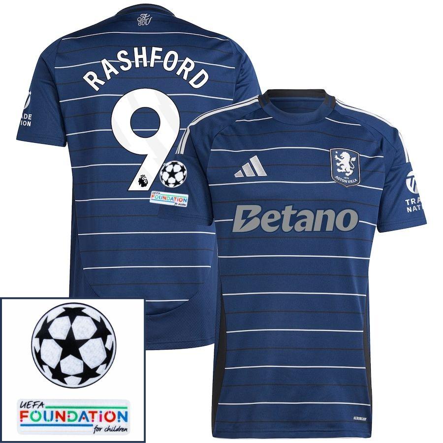 BRINDE-2025-03-04T224452.878 Aston Villa Rashford 9 Third Fan Jersey 2024/25 Patches UCL UEFA Foundation (Official Printing) - Image 1
