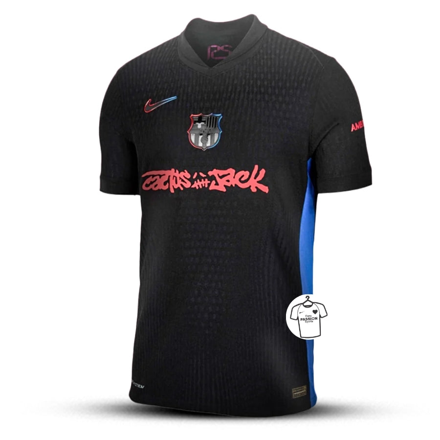 BRINDE-2025-05-09T205354.046 Barcelona Travis Scott Away Fan Jersey 2025/26 Spotify and FC Barcelona Collab With Travis Scott on a Special Cactus Jack - Image 1