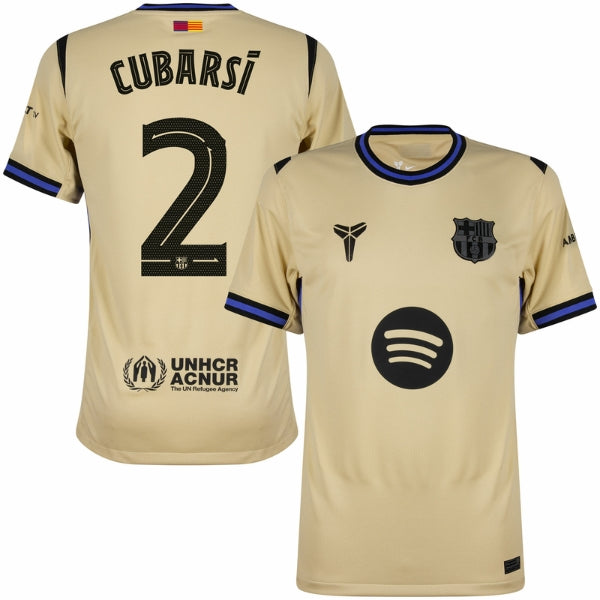 Designsemnome-2025-08-25T170207.149 Barcelona Away Cubarsí 2 Fan Jersey 2025/26 Official Printing (UCL) - Image 1