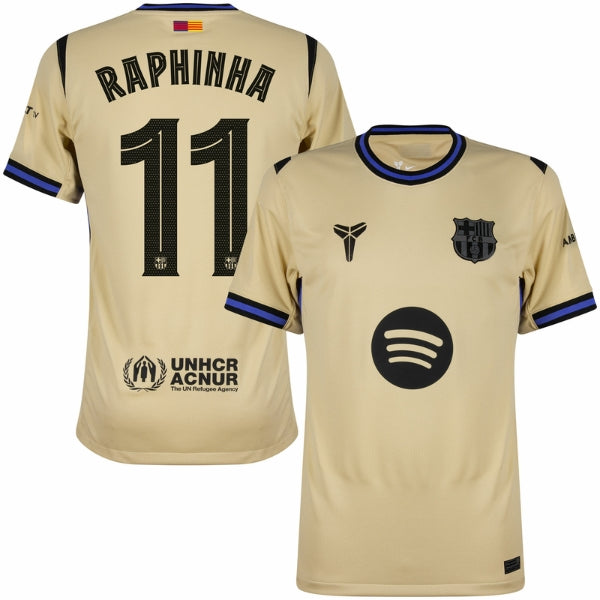 Designsemnome-2025-08-25T170354.805 Barcelona Away Raphinha 11 Fan Jersey 2025/26 Official Printing (La Liga) - Image 1