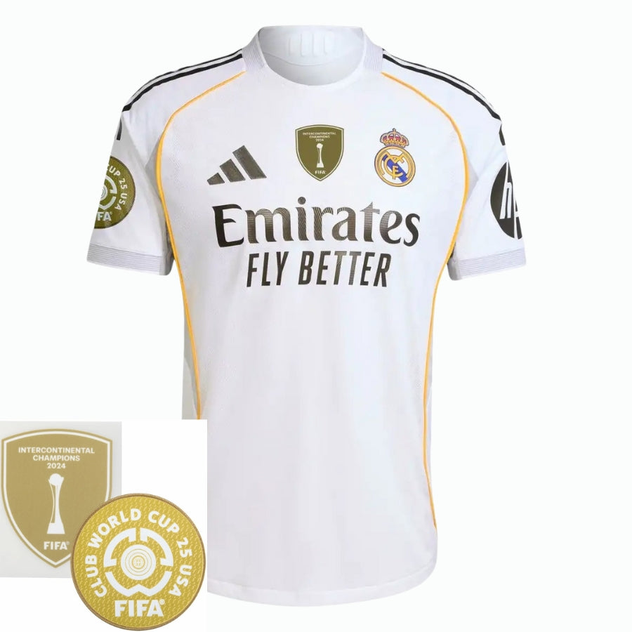 Textodoseuparagrafo-2025-06-27T190923.583 Real Madrid Home Fan Jersey 2025/26 - Patch 2025 Club World Cup + FIFA Intercontinental Champions - Image 1