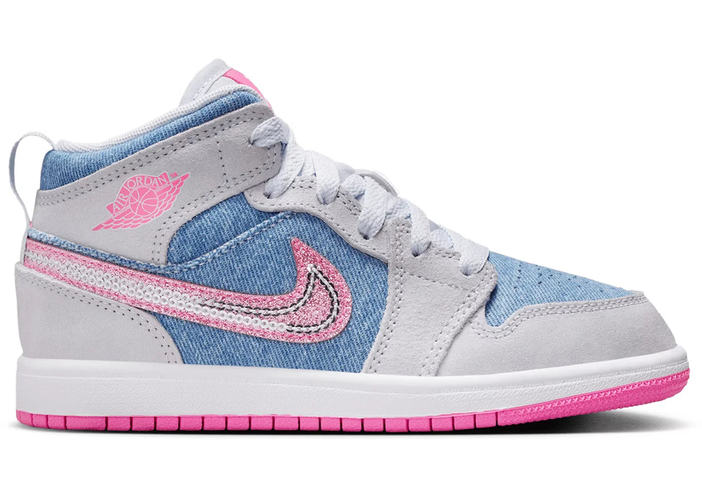 Air-Jordan-1-Mid-SE-Denim-Sequin-PS Jordan 1 Mid SE Denim Sequin - Image 1