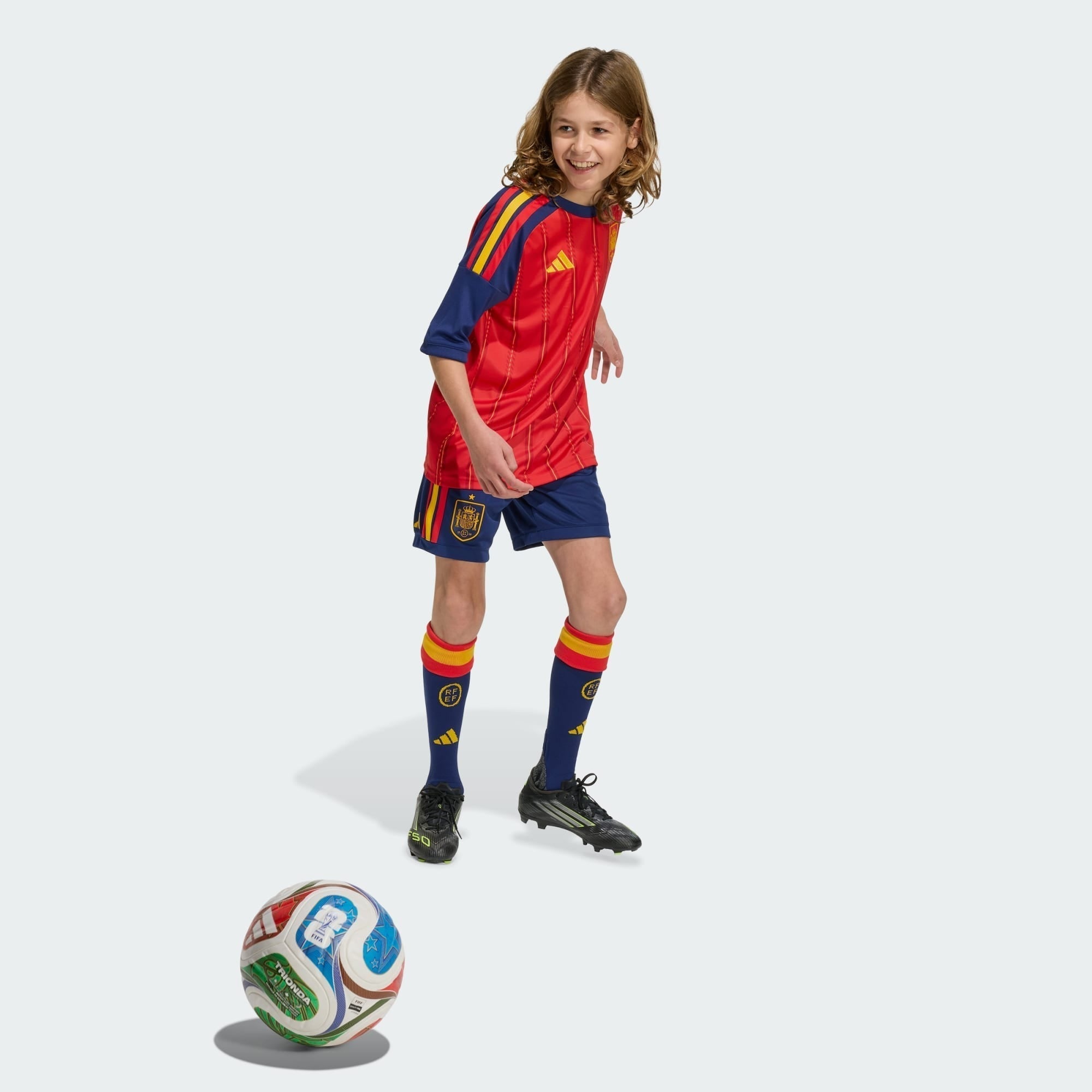 Shorts_Espanha_26_I_infantil_Azu_4 Conjunto Infantil Alemanha 2026/27 I - Image 1
